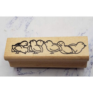 DelRose Stamping Group of Baby Birds Wood Mounted Rubber Stamp